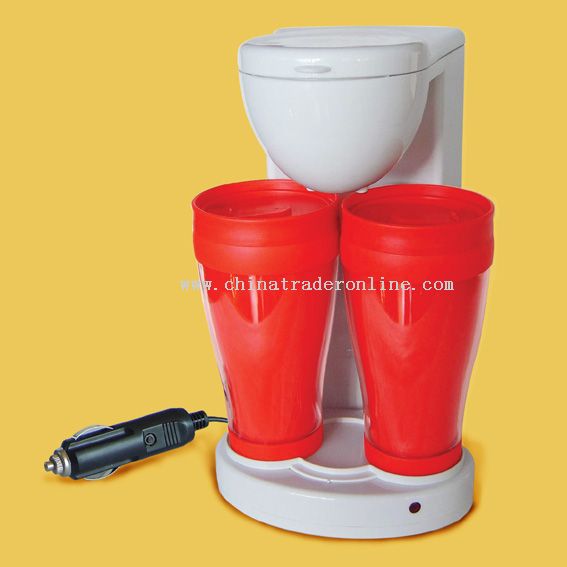 12-VOLT AUTO COFFEE-MAKER WITH TWIN PLASTIC CUPS from China