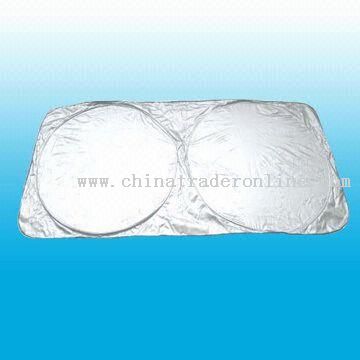 Collapsible Silver Nylon Car Sunshade, with Anti-UV Function from China