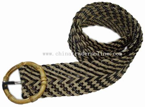 Bamboo buckle double color jute braided belt