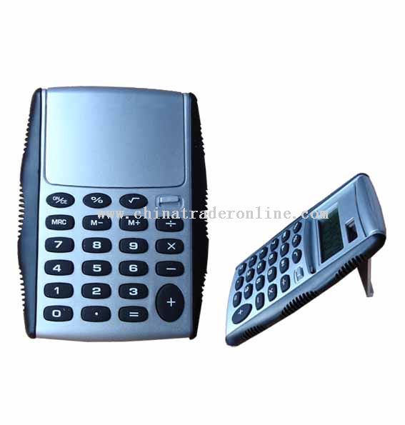 Silver color flip top calculator