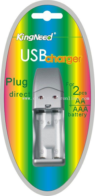 For 2pcs AA/AAA batteries USB Charger