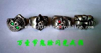 Eyes Flash Of Ghost Head Finger Ring from China