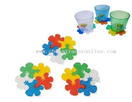 Pvc flower shaped coaster from China