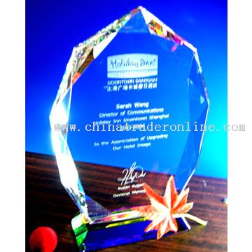 Crystal Trophy from China