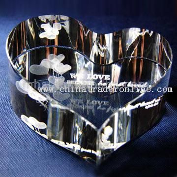 Laser Crystal Heart from China