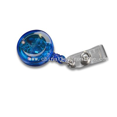 Flashing ROUND SHAPE retractable badge holder