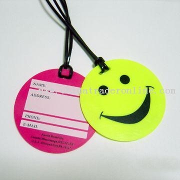 round-shaped luggage tag