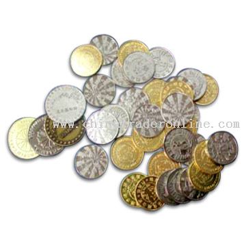 Gold Or Silver-Plated Token For Casinos