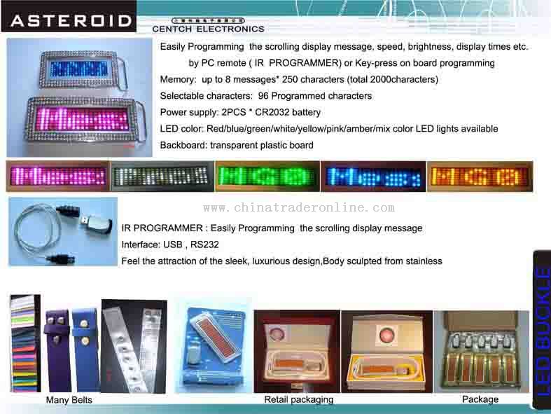 LED Buckle, Name Badge, LED Signs, LED Display