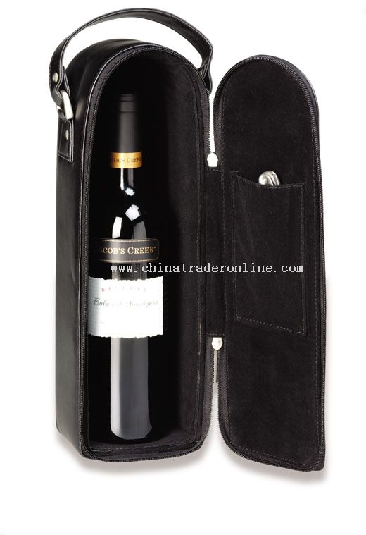 Wine tote for single bottle wine, inside opener optional from China