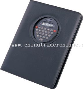 Bi-folder portfolio with big circle rotary calculator from China