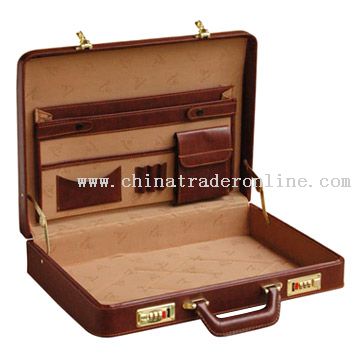 Double-Inclined Colored Surface Briefcase from China