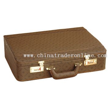 PVC Double-Inclined Surface Briefcase with Fabric from China