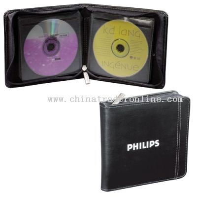 Zippered closure 12 non-static pages hold 24 CDs CD Case from China