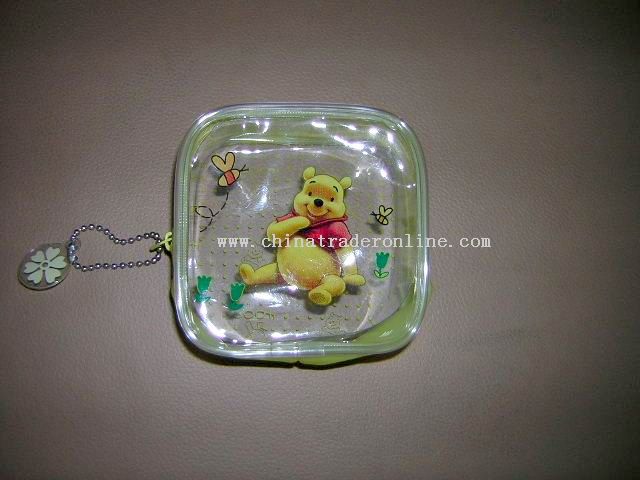 Transparent PVC coin purse for children. from China