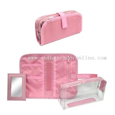 600D Polyester / PVC backing Cosmetic bag