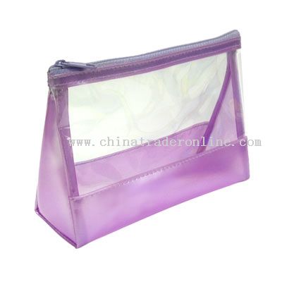 Clear Pvc , 0.5mm Pearlized PVC Cosmetic bag from China