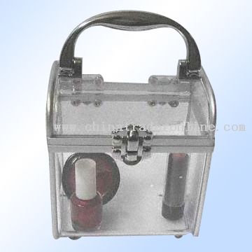 acrylic exterior, aluminum frame cosmetic bag from China