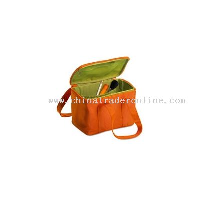 orange outisde 300D x 300D nylon green nylon lining Vanity case