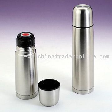 Slim Vacuum Flask with Pushing Stopper