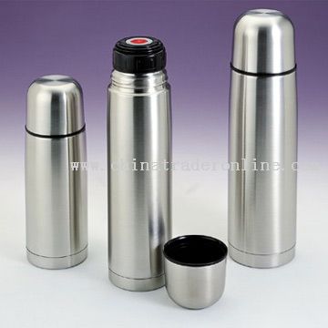 Vacuum Flask with Pushing Stopper