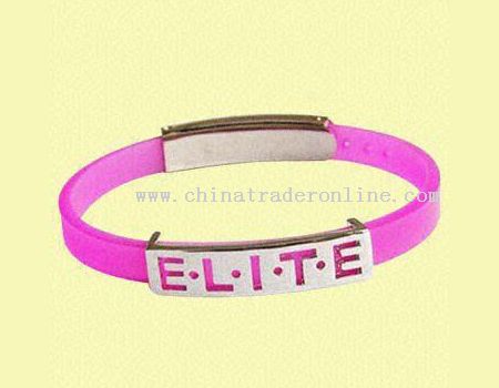 silicone wrist band with metal buckle