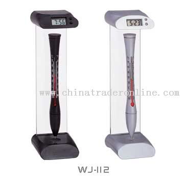 Suspended Penholder with Thermometer and Clock from China