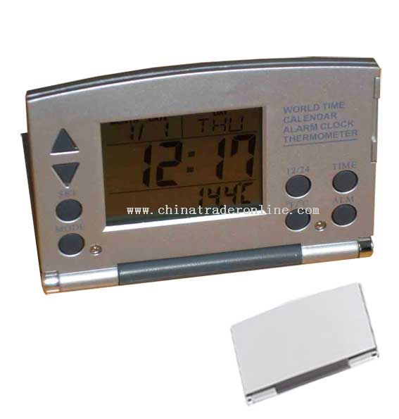 LCD clock with thermometer