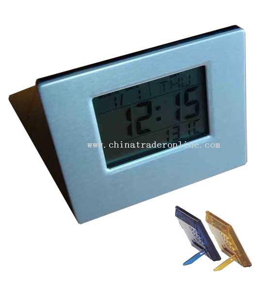 Thermometer calendar Alam clock with alumimum face