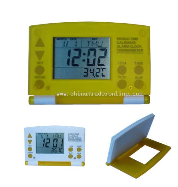Thermometer calendar alarm clock