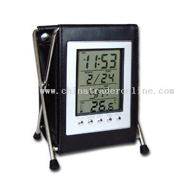 CLOCK WITH  PEN HOLDER