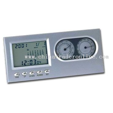 Thermometer & Hygrometer Clock Calendar