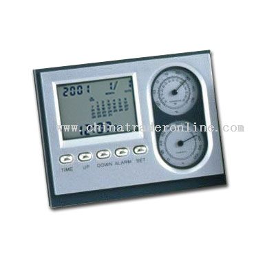 Thermometer & Hygrometer Clock Calendar