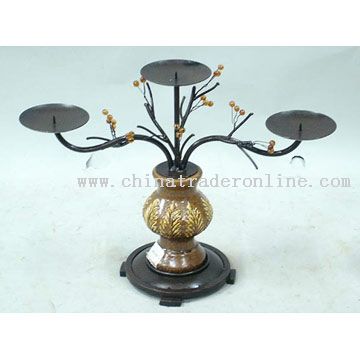 Iron, Ceramic Candle Holder