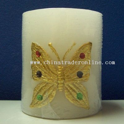 Column Carving Butterfly Candle Lamp