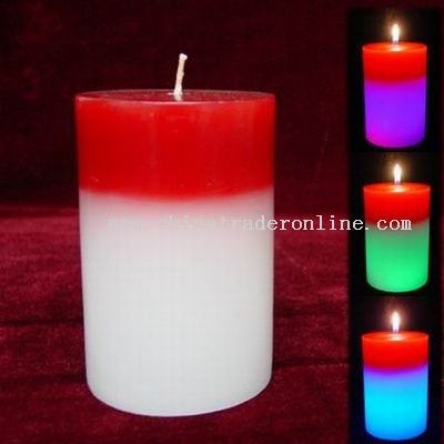 Column Shape Two Colors Candle Lamps with 7 Colors Led from China