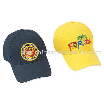 6-Panel Baseball Caps with Embroidery from China