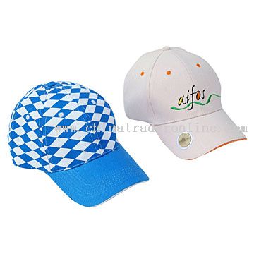 Baseball Caps with Printing or Metal Buckle from China