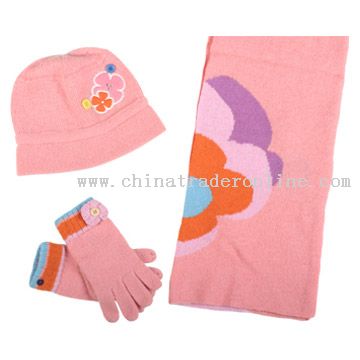 Winter Hat and Scarf Set from China