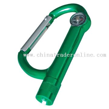 Aluminum Carabiner with LED Flashlight from China