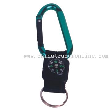 Aluminum Carabiner with Webbing and Compass