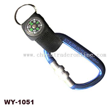 Carabiner with Webbing Strap & Compass