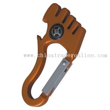 Foot Shaped Aluminum Carabiner with Opener from China
