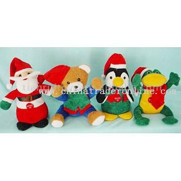 Asst Plush Toys (Christmas Squeezers) from China