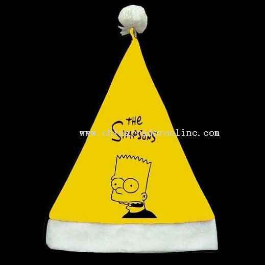 christmas yellow hat with Simpson face,with the cartoon character from China