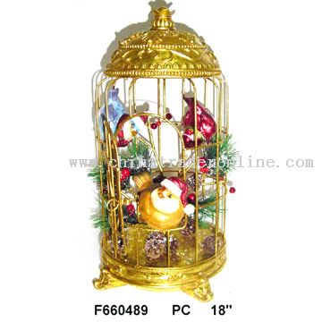 Polyresin Craft (Christmas Birds in Cage)