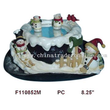 Polyresin Dancing Snowman with Musical Hat