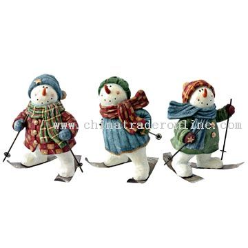 Polyresin Skiing Snowman from China