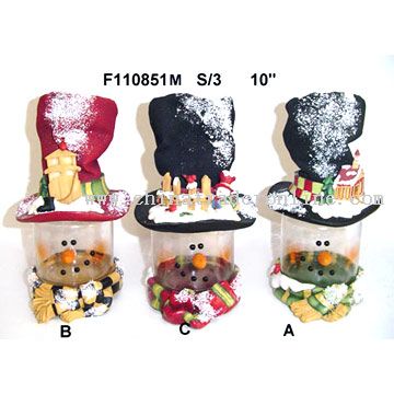 Polyresin Snowman Candy Jars