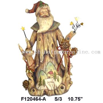 Polyresin Wood Looking Santa from China